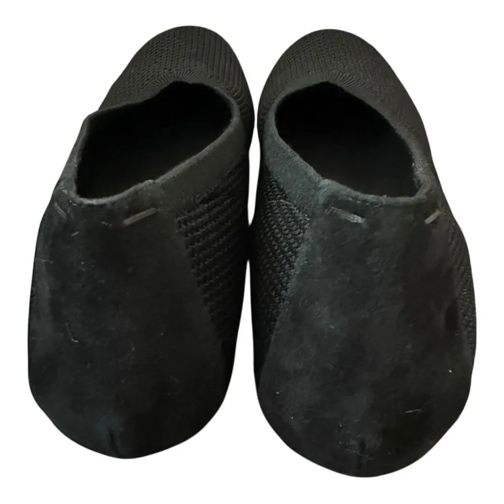 Eileen Fisher Knit Ballet Flats Womens Sz 9.5 Black Stretch Slip On Shoes